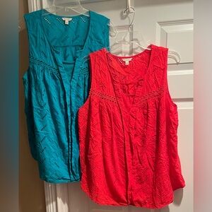Plus Size Sonoma Life + Style Sleeveless Tops w/Tank -2 available $5 EACH